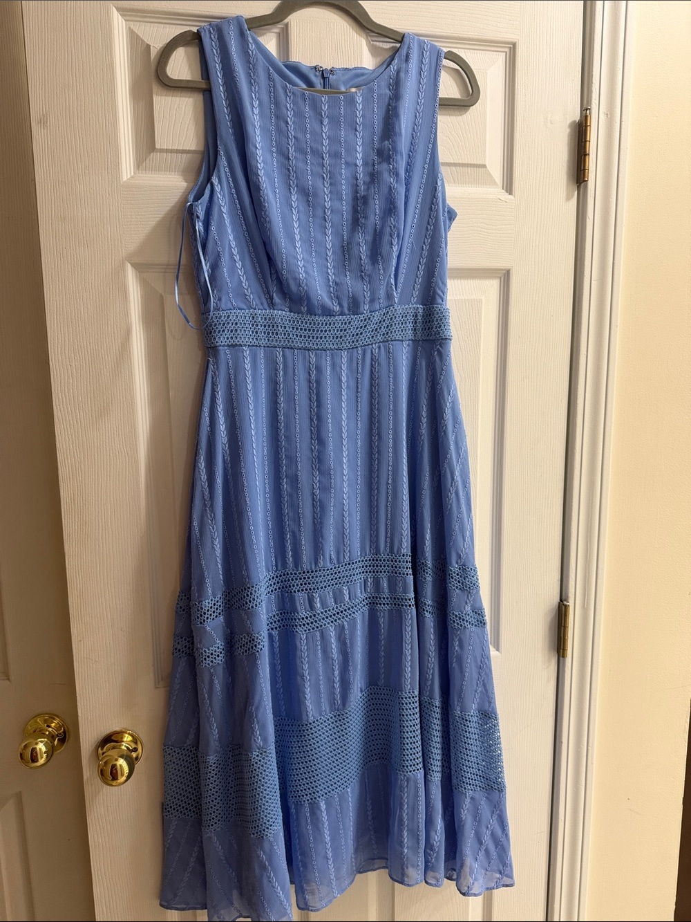 Taylor Light Blue Sleeveless Midi Dress